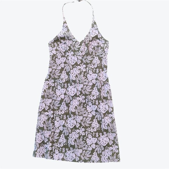 J Crew Floral Print Halter Mini Dress Size 6 Lined Pink and Brown - Picture 1 of 10